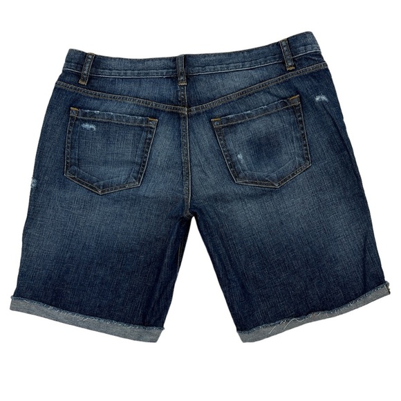 Loft distress roll up Bermuda denim Jean shorts size 10 New - Picture 2 of 8